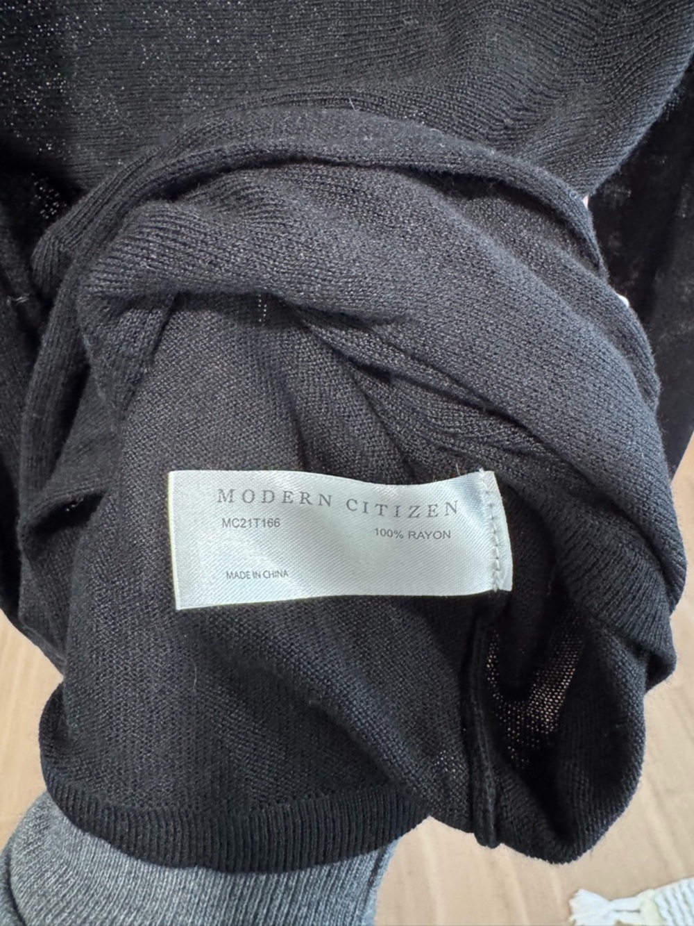 NWOT Modern Citizen Long-Sleeve Tie/Wrap “Stevie” Top, Black - Picture 6 of 6